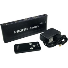 Fully 3 Port 3x1 HDMI Switch Kumandalı Adaptörlü