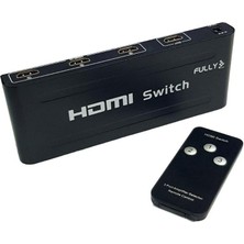 Fully 3 Port 3x1 HDMI Switch Kumandalı Adaptörlü