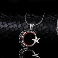 Tesbih Sepetim 925 Ayar Gümüş Telkari Ayyıldız Model Kolye