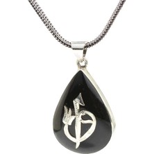 925 Ayar Gümüş Damla Elif Vav Kolye