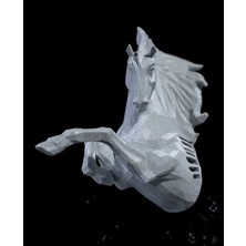 Etiketçi Paşa 3D Beyaz At Figür - Beyaz Işıklı