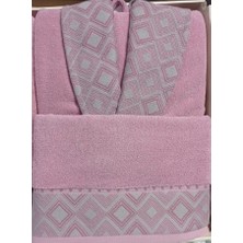 Özdilek Snazzy Antrasit Pembe Aile Bornoz Seti Özdilek Bornoz Seti
