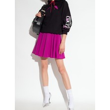 Versace Jeans Couture Kapüşon Yaka Baskılı Siyah Kadın Sweatshırt 75HAIT20