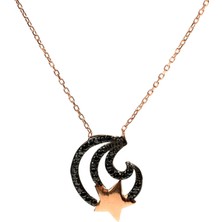 925 Ayar Gümüş Yıldız & Ay Kolye