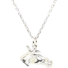 925 Ayar Gümüş At Kafası Charm Kolye