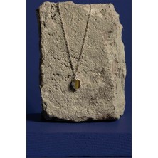 Takı Depo Kaplangözü Taşlı Minimal Gümüş Kadın Kolye Gümüş Rengi