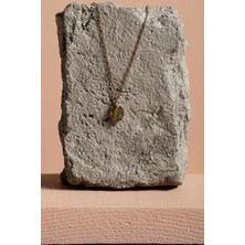 Takı Depo Kaplangözü Taşlı Minimal Gümüş Kadın Kolye Rose Rengi