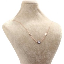 925 Ayar Gümüş 2 Harf ve Nazar Kolye