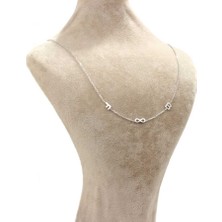 925 Ayar Gümüş 2 Harf ve Sonsuzluk Kolye