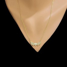 925 Ayar Gümüş Beyaz Mineli Aşkımın Kanatları Kolye