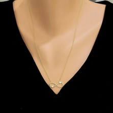 925 Ayar Gümüş Sonsuzluk ve Mineli Kalp Kolye