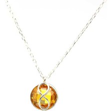 925 Ayar Gümüş Sonsuzluk Sitrin Kolye