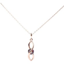 925 Ayar Gümüş Mistik Topaz Taşlı Sonsuzluk Model Kolye