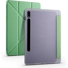 M.TK Moveteck Samsung Galaxy Tab S9 Plus 12.4 Inç SM-X810 Tablet Kılıfı Kalem Bölmeli Akıllı Silikon Kılıf Uyku Modlu