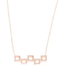 925 Ayar Gümüş Minik Kareler Kolye