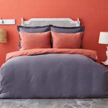 Karaca Home Basic Antrasıt-Terra Cota Tek Kişilik Nevresim Takımı