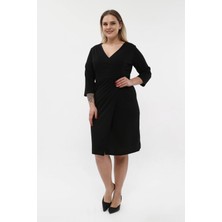 Işıltı Abiye Esnek Kumaş Midi Abiye Elbise