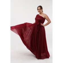 Işıltı Abiye Omuz Dekolte Simli Sıfır Kol Tül Abiye Elbise