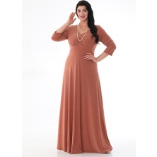 Işıltı Abiye Kadın Kruvaze Yaka Uzun Boy Elbise