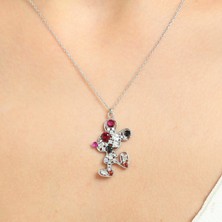 925 Ayar Gümüş Sevimli Figürü Kolye, Beyaz