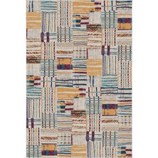 Dekoreko Dijital Salon Halısı Star Pamuk Kaymaz Taban Modern Harper Renkli