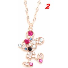 925 Ayar Gümüş Sevimli  Figürü Kolye, Pembe