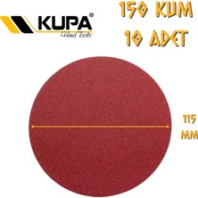 Kupa Hırdavat Kupa Yuvarlak Cırt Zımpara 115 mm - P150 Kum - 10 Adet