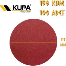 Kupa Hırdavat Kupa Yuvarlak Cırt Zımpara 115 mm - P150 Kum - 100 Adet