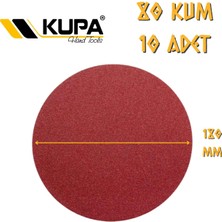 Kupa Hırdavat Kupa Yuvarlak Cırt Zımpara 180 mm - P80 Kum - 10 Adet