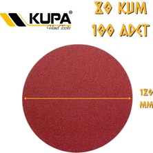 Kupa Hırdavat Kupa Yuvarlak Cırt Zımpara 180 mm - P80 Kum - 100 Adet