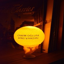 Zone Ozone 12CM Canım Oğlum Iyiki Varsın Standlı Ay Küresi Neon LED Lamba Hediyelik Eşya Avize Masa Lambası Gece Lambası Moon Yılbaşı Hediye