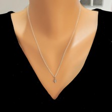 925 Ayar Gümüş Kutup Yıldızı Kolye, Beyaz