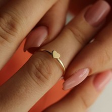 By Milo Jewellery Minimal Heart Altın Yüzük