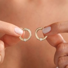 Sembol Gold Altın Halka Küpe Özel Tasarım 1.7 Cm