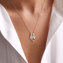 Sembol Gold Altın Kedi Kolye 2.0 cm