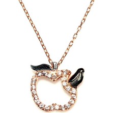 925 Ayar Gümüş Yapraklı Elma Kolye