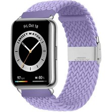 Sneezy Huawei Watch Fit 2 Ile Uyumlu Metal Klips Solo Fiberlink Örgü Kordon