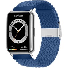 Sneezy Huawei Watch Fit 2 Ile Uyumlu Metal Klips Solo Fiberlink Örgü Kordon