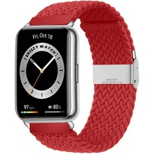 Sneezy Huawei Watch Fit 2 Ile Uyumlu Metal Klips Solo Fiberlink Örgü Kordon
