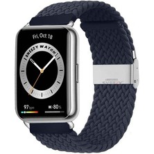 Sneezy Huawei Watch Fit 2 Ile Uyumlu Metal Klips Solo Fiberlink Örgü Kordon
