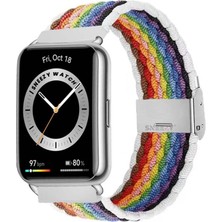 Sneezy Huawei Watch Fit 2 Ile Uyumlu Metal Klips Solo Fiberlink Örgü Kordon