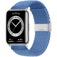 Sneezy Huawei Watch Fit 2 Ile Uyumlu Metal Klips Solo Fiberlink Örgü Kordon