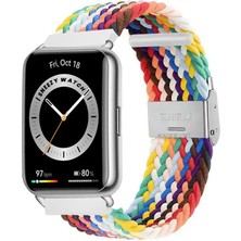 Sneezy Huawei Watch Fit 2 Ile Uyumlu Metal Klips Solo Fiberlink Örgü Kordon