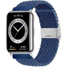 Sneezy Huawei Watch Fit 2 Ile Uyumlu Metal Klips Solo Fiberlink Örgü Kordon