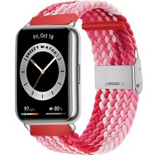 Sneezy Huawei Watch Fit 2 Ile Uyumlu Metal Klips Solo Fiberlink Örgü Kordon