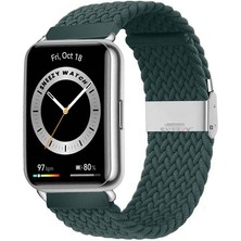Sneezy Huawei Watch Fit 2 Ile Uyumlu Metal Klips Solo Fiberlink Örgü Kordon