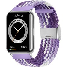 Sneezy Huawei Watch Fit 2 Ile Uyumlu Metal Klips Solo Fiberlink Örgü Kordon