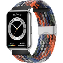 Sneezy Huawei Watch Fit 2 Ile Uyumlu Metal Klips Solo Fiberlink Örgü Kordon