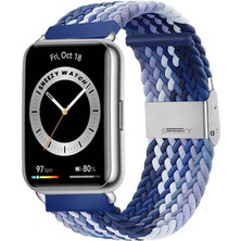 Sneezy Huawei Watch Fit 2 Ile Uyumlu Metal Klips Solo Fiberlink Örgü Kordon
