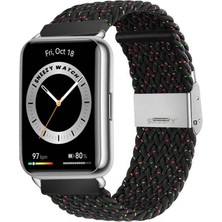 Sneezy Huawei Watch Fit 2 Ile Uyumlu Metal Klips Solo Fiberlink Örgü Kordon